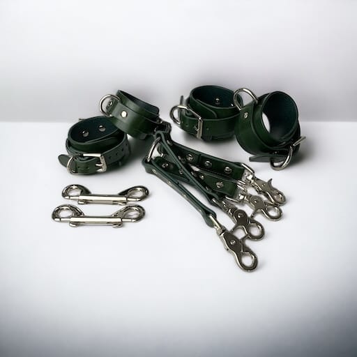 BDSM kit buying guide showcasing beginner-friendly restraints, collars, and bondage wear options.