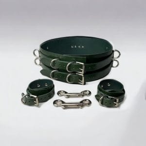 Green BDSM Kit Waist Belt and Cuffs