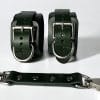 Emerald Bond Leather Ankle Cuffs Green