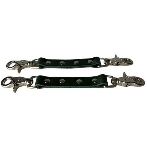 Emerald Bond Leather BDSM Bondage 2-Way Connector Green