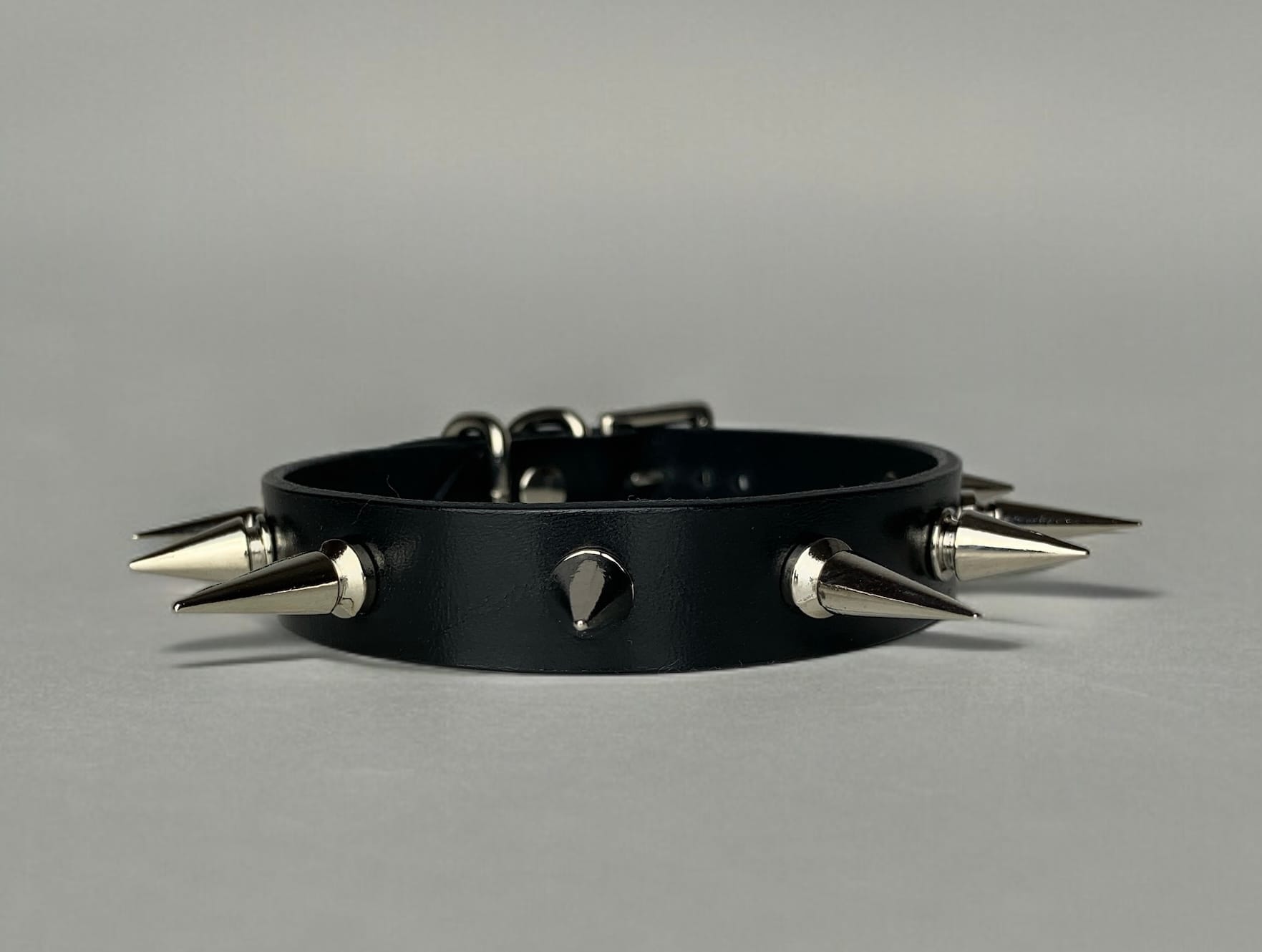 Leather Spike Collar Mix Size BDSM Choker Black - Image 6